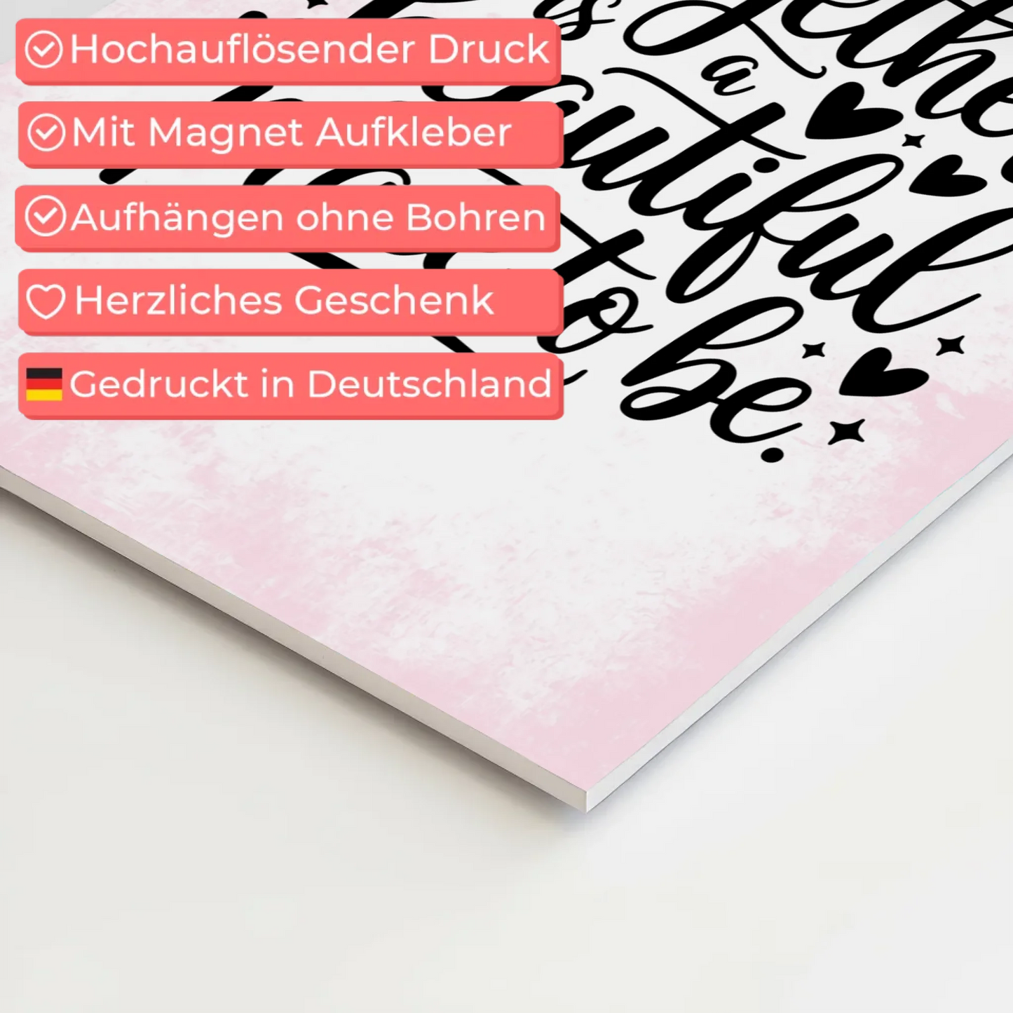 Spruch Fotoboard Magnet Wandbild Together is a Beautiful Place