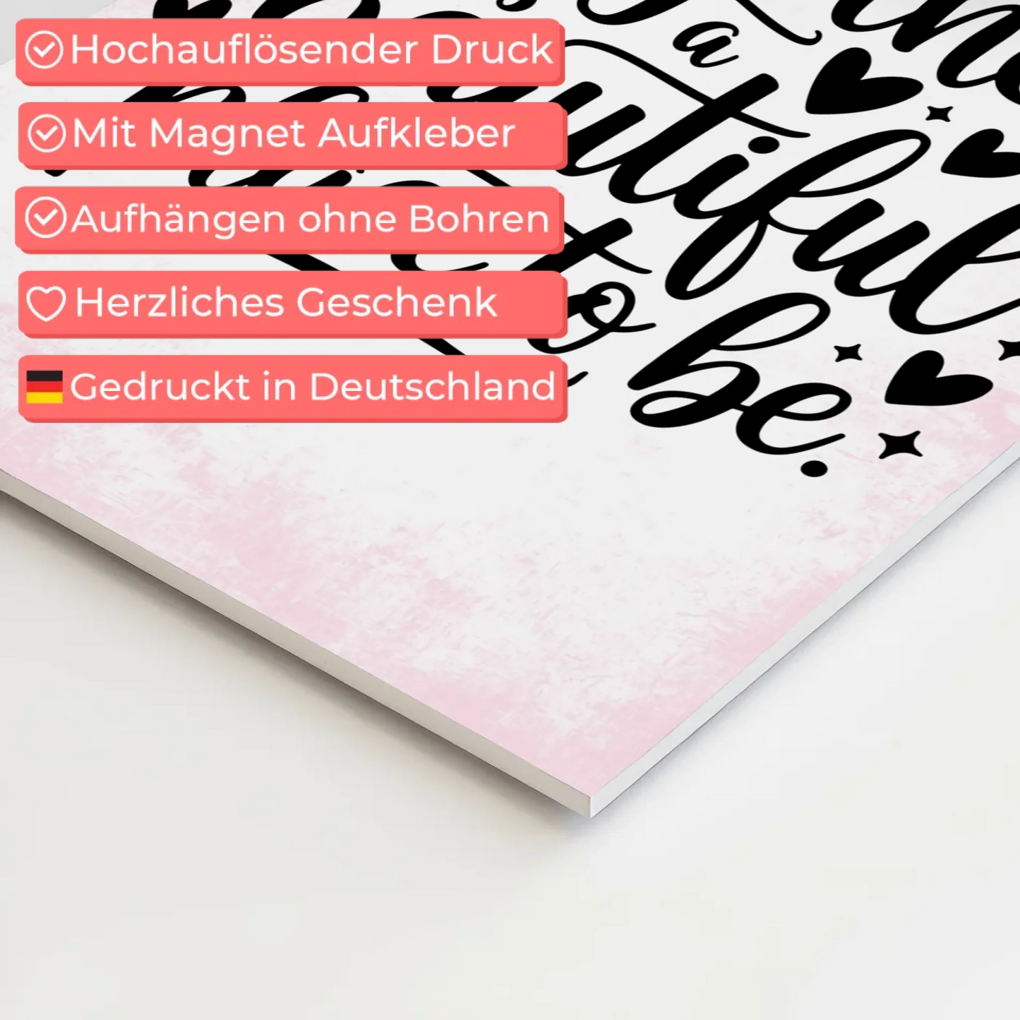 Spruch Fotoboard Magnet Wandbild Together is a Beautiful Place