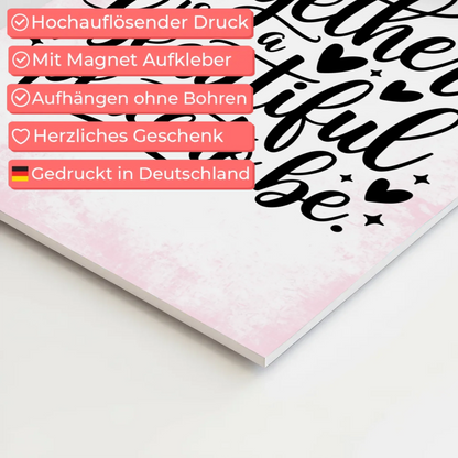 Spruch Fotoboard Magnet Wandbild Together is a Beautiful Place