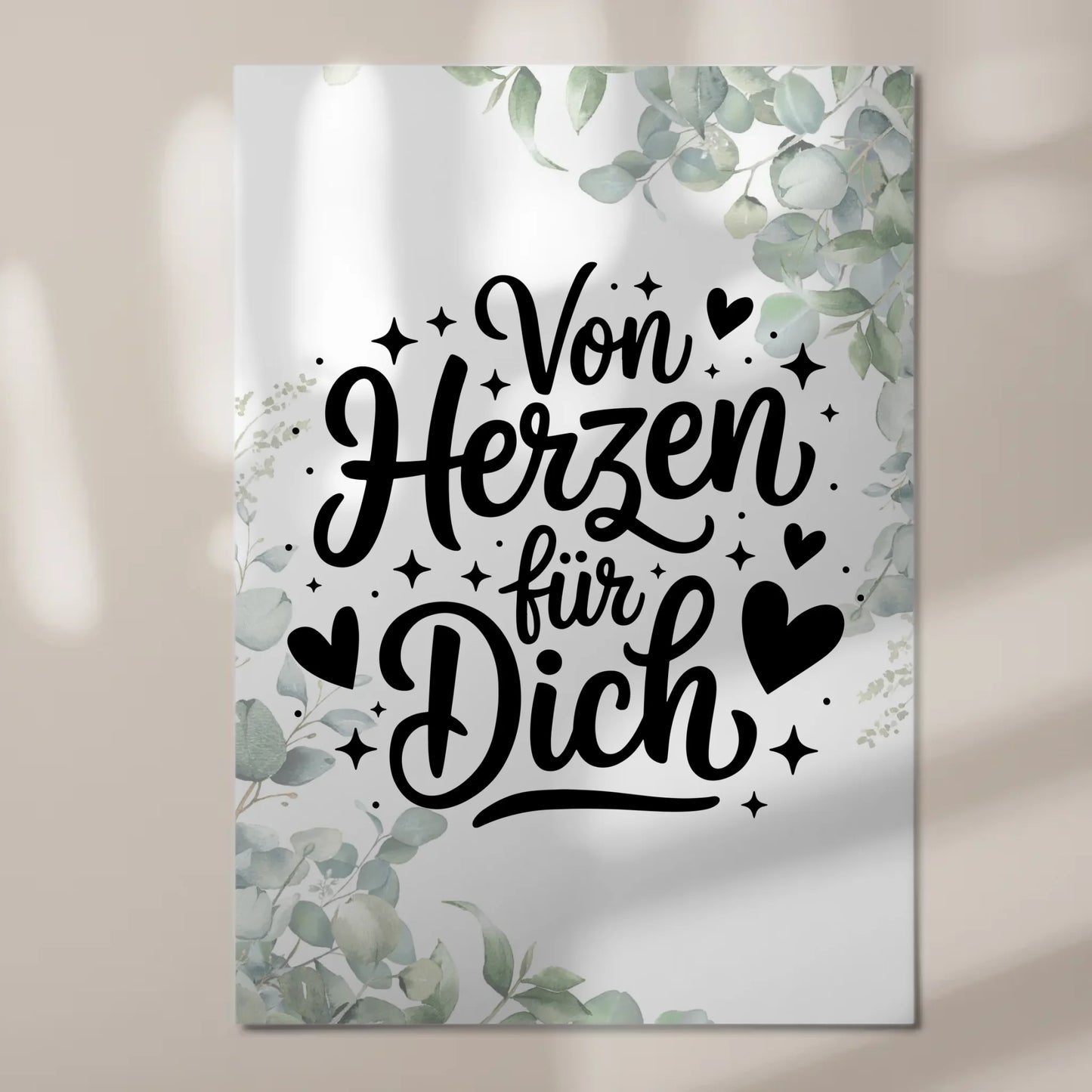 Sprüche Poster Magentisch Von Herzen für dich Geschenk
