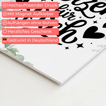 Sprüche Poster Magentisch Von Herzen für dich Geschenk