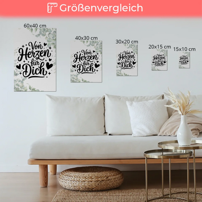 Sprüche Poster Magentisch Von Herzen für dich Geschenk