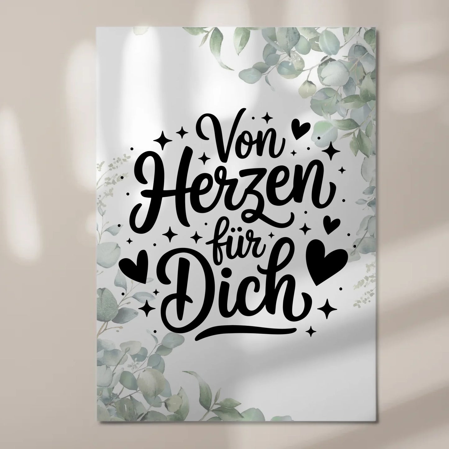 Sprüche Poster Magentisch Von Herzen für dich Geschenk