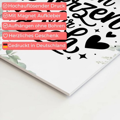 Sprüche Poster Magentisch Von Herzen für dich Geschenk