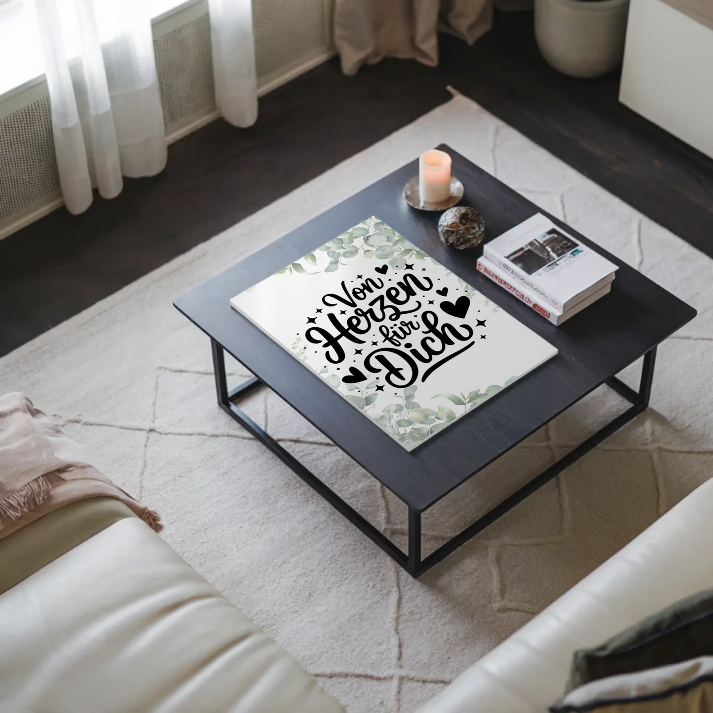 Sprüche Poster Magentisch Von Herzen für dich Geschenk