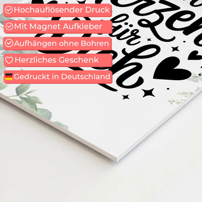Sprüche Poster Magentisch Von Herzen für dich Geschenk