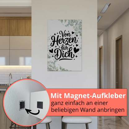 Sprüche Poster Magentisch Von Herzen für dich Geschenk