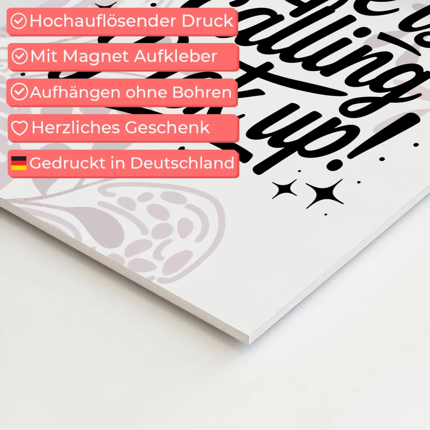 Magnet Poster mit Spruch Life is calling – pick up Sprüche Poster