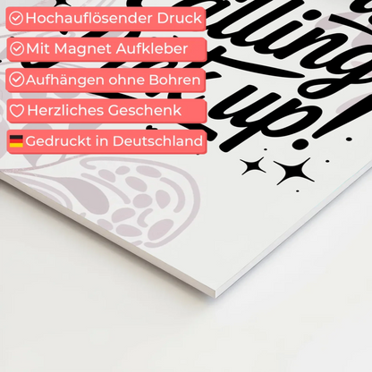 Magnet Poster mit Spruch Life is calling – pick up Sprüche Poster