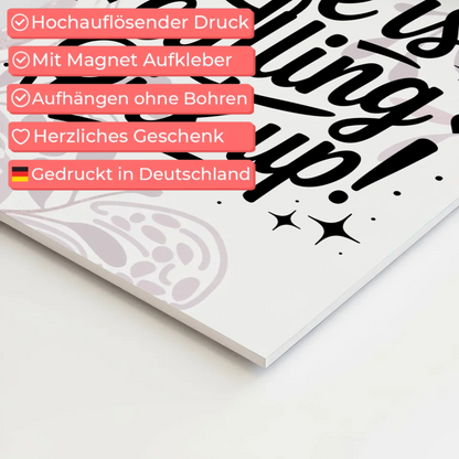 Magnet Poster mit Spruch Life is calling – pick up Sprüche Poster