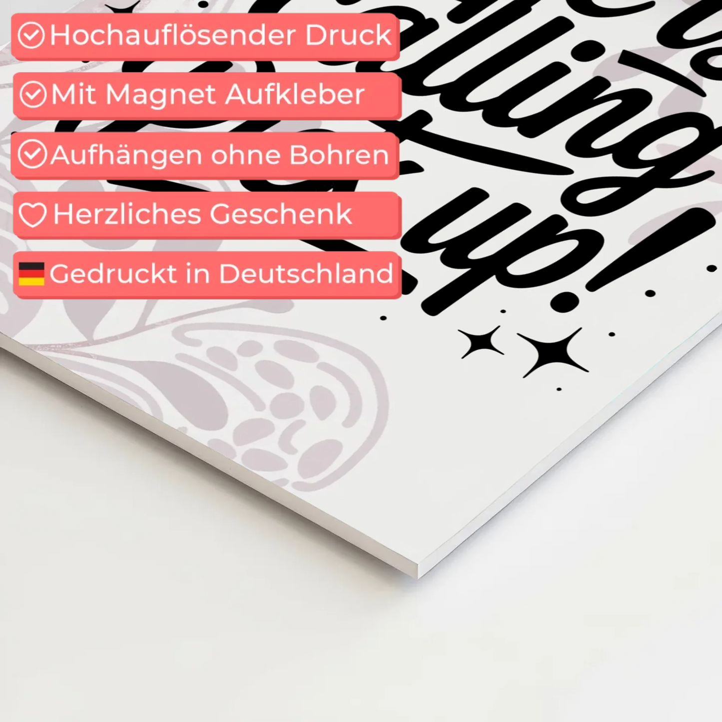 Magnet Poster mit Spruch Life is calling – pick up Sprüche Poster