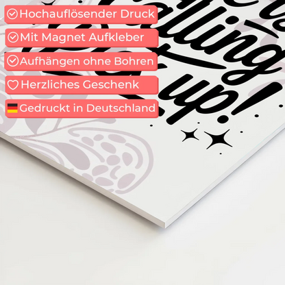 Magnet Poster mit Spruch Life is calling – pick up Sprüche Poster