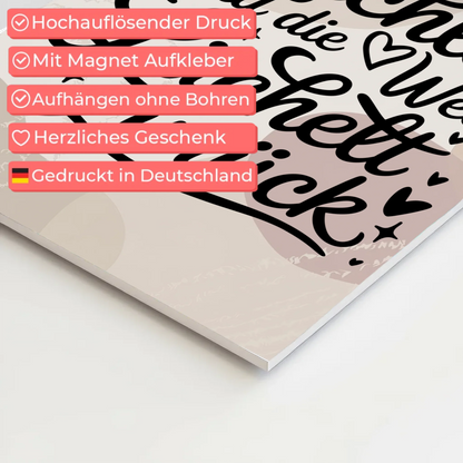 Magnet Poster Spruch Lächle und die Welt lächelt zurück