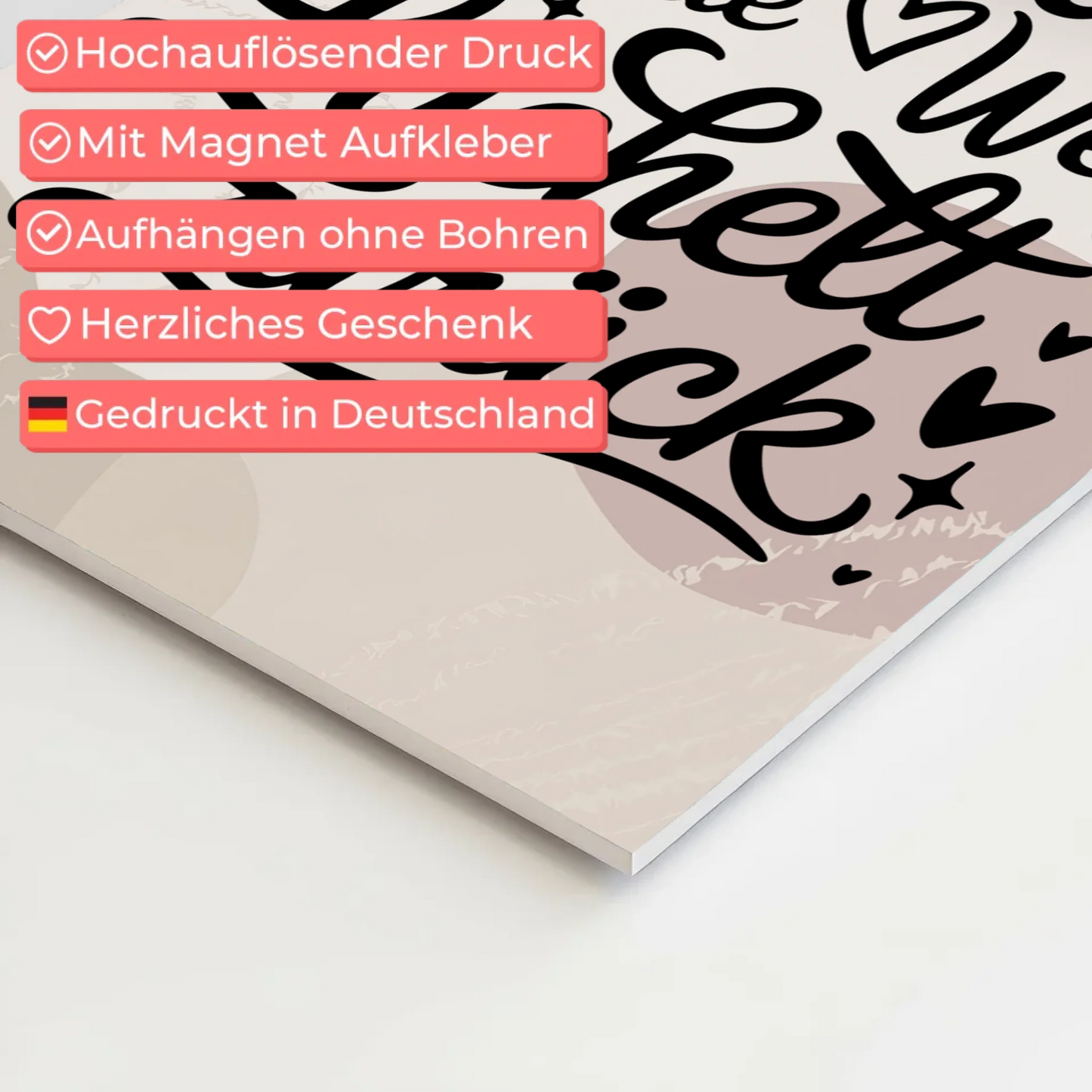 Magnet Poster Spruch Lächle und die Welt lächelt zurück