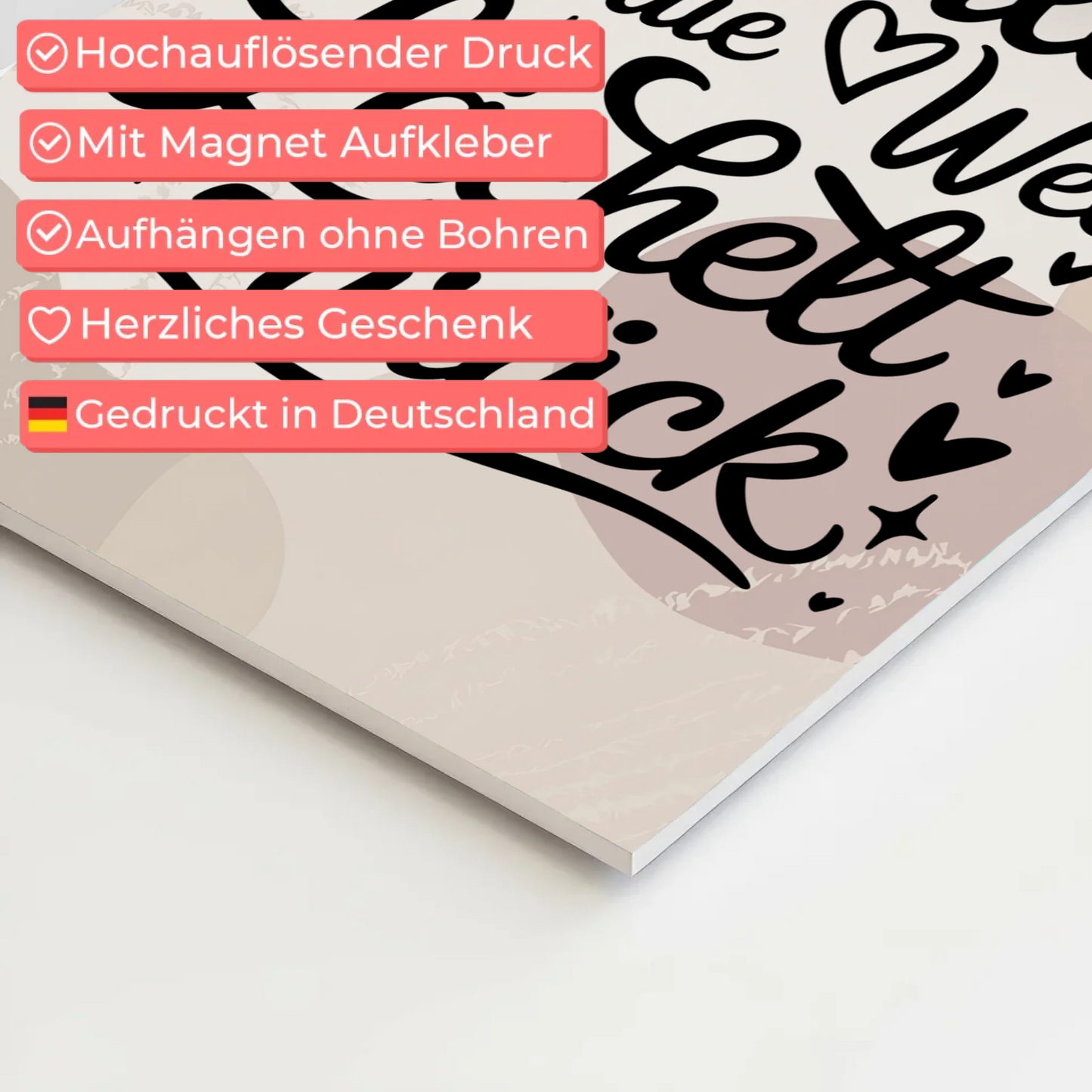 Magnet Poster Spruch Lächle und die Welt lächelt zurück