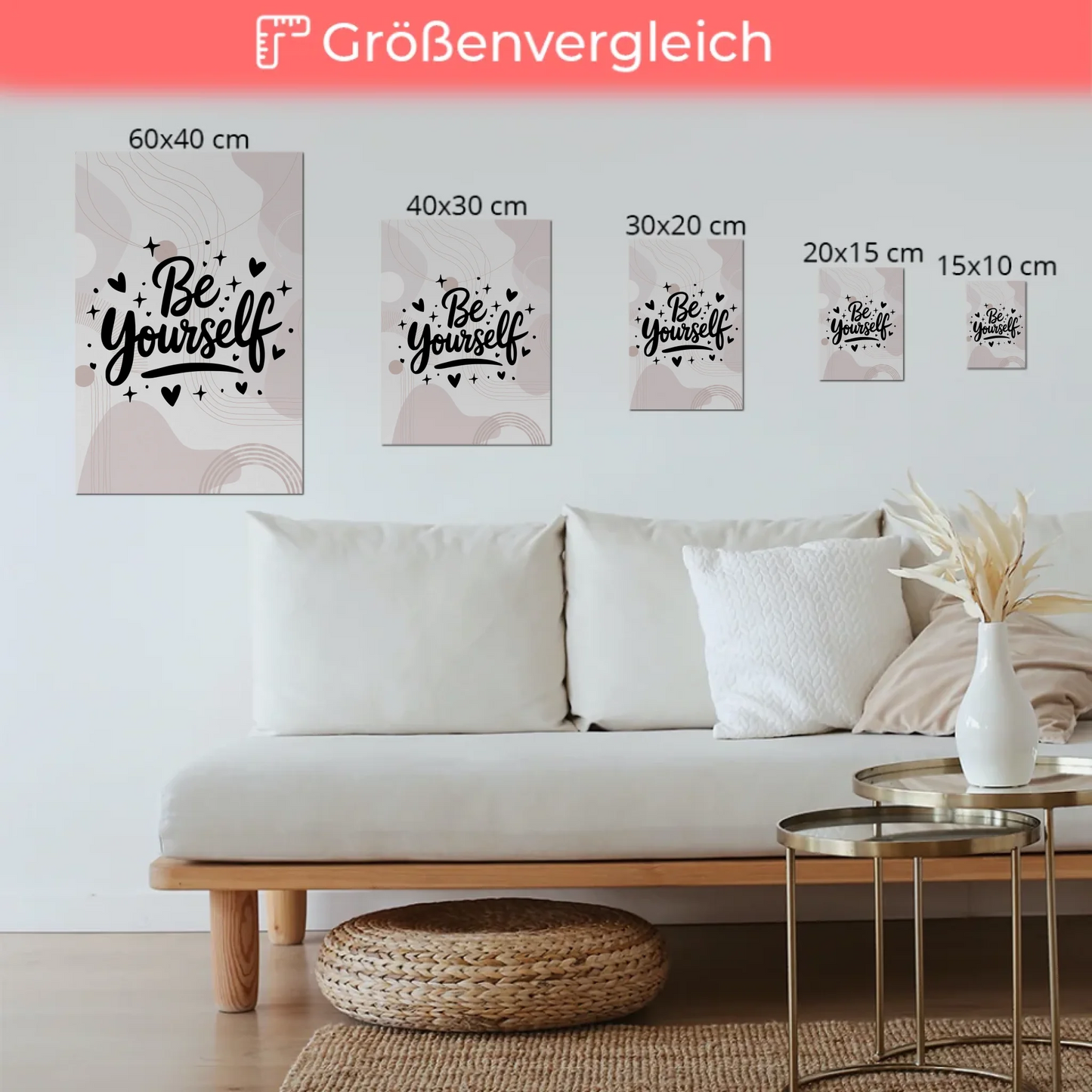 Spruch Fotoboard Magnet Wandbild Be Yourself Geschenk Sprüche Poster