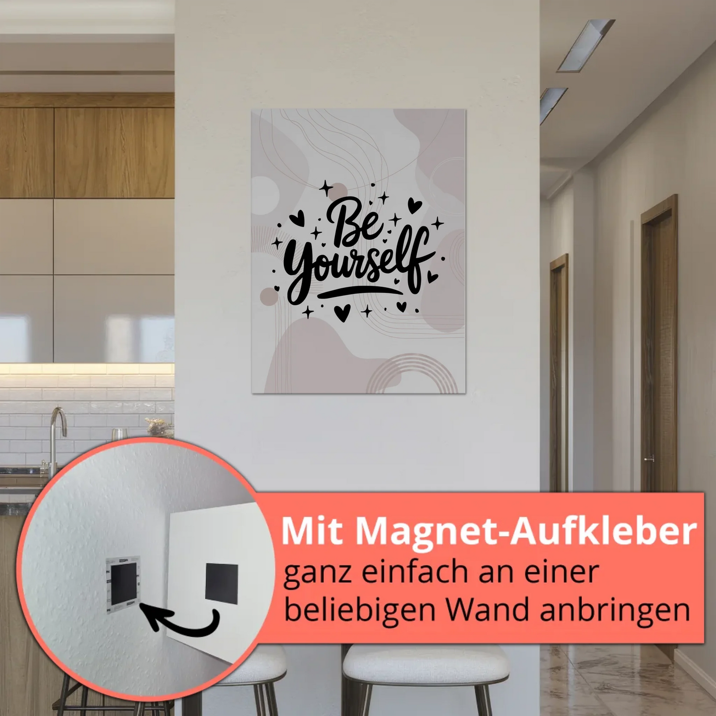 Spruch Fotoboard Magnet Wandbild Be Yourself Geschenk Sprüche Poster