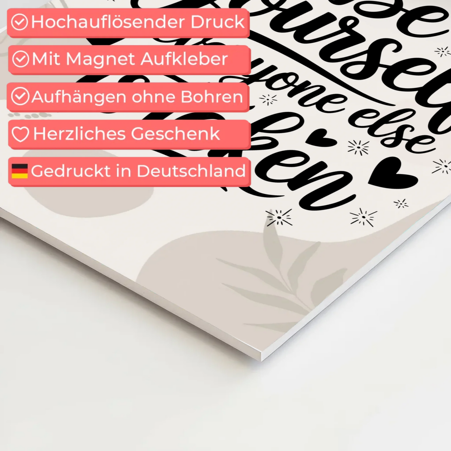 Sprüche Poster Magentisch - Be yourself everyone else is taken