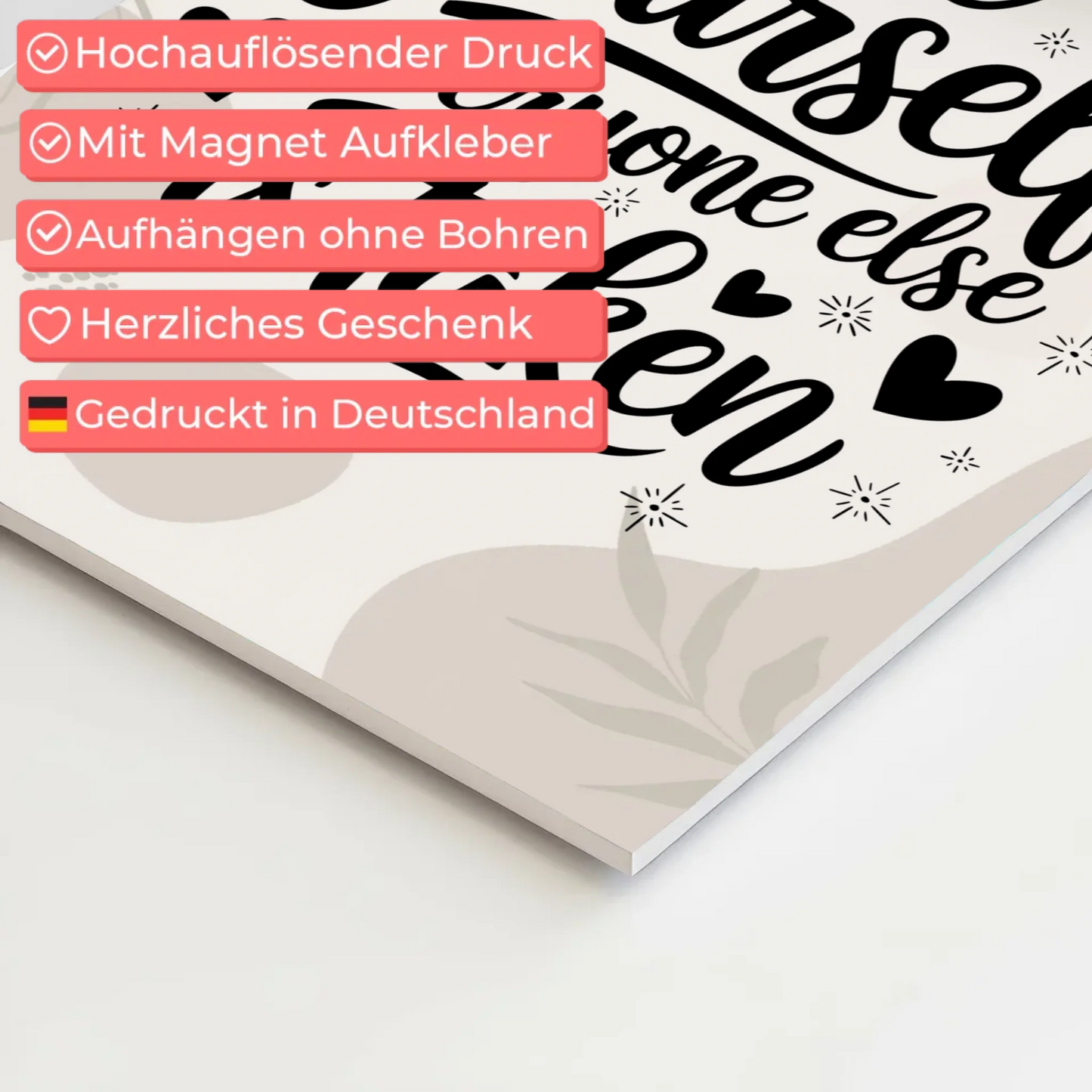 Sprüche Poster Magentisch - Be yourself everyone else is taken