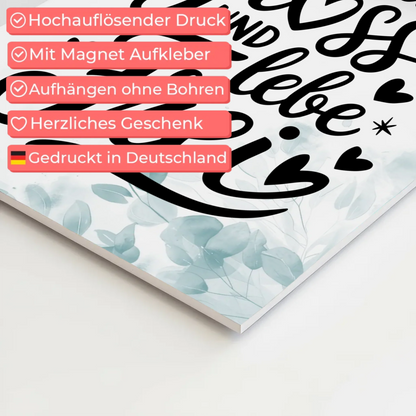 Magnet Poster mit Spruch TRÄUME GROß UND LEBE FREI