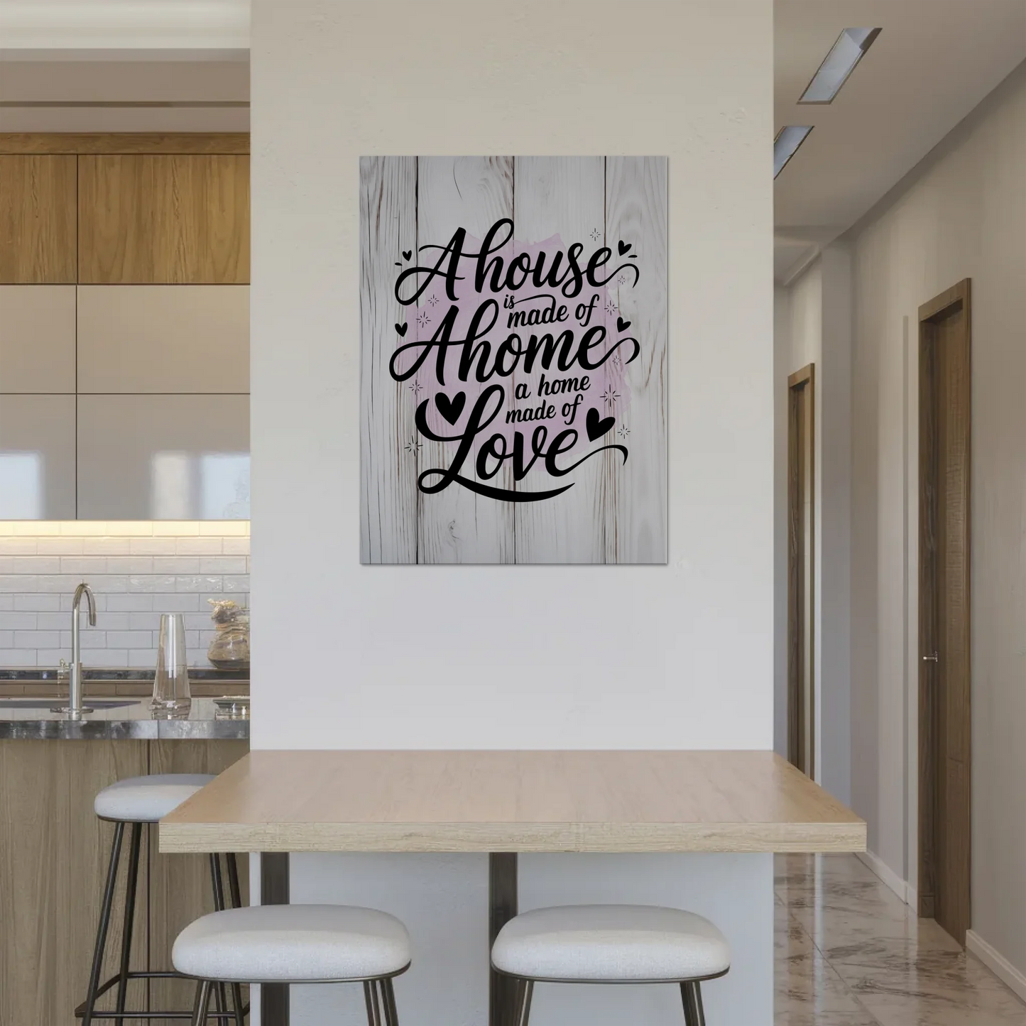 Spruch Fotoboard Magnet Wandbild - A House Made of Love