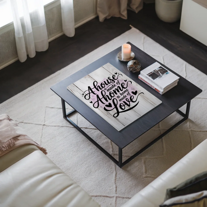 Spruch Fotoboard Magnet Wandbild - A House Made of Love