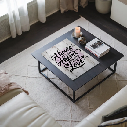 Spruch Fotoboard Magnet Wandbild - A House Made of Love
