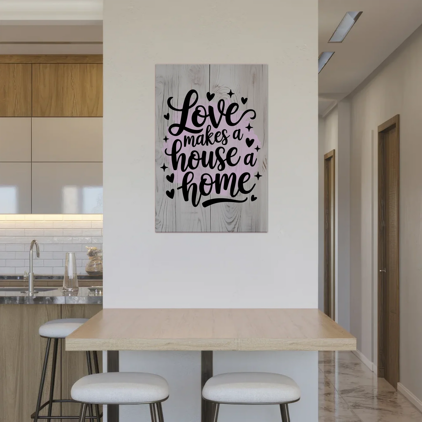 Sprüche Poster Magentisch Love Makes a House Home