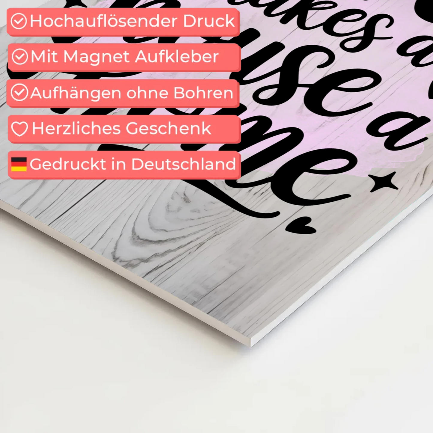 Sprüche Poster Magentisch Love Makes a House Home