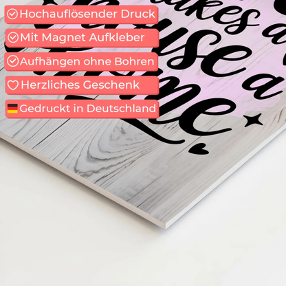 Sprüche Poster Magentisch Love Makes a House Home