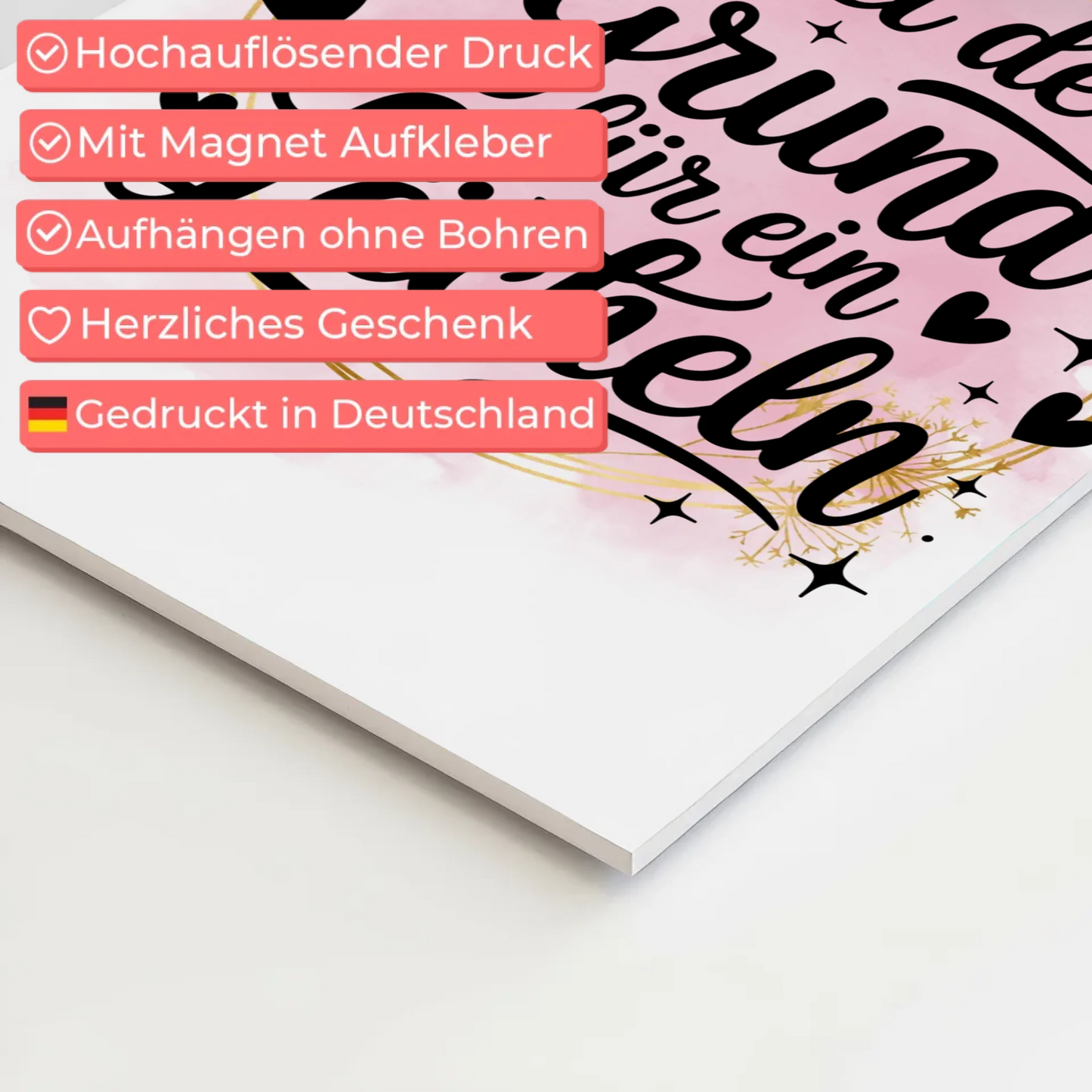 Spruch Fotoboard Magnet Wandbild Sei der Grund Lächeln