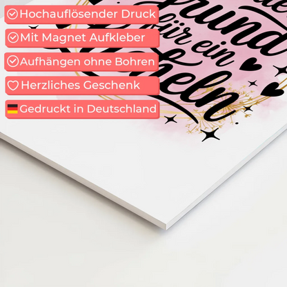 Spruch Fotoboard Magnet Wandbild Sei der Grund Lächeln