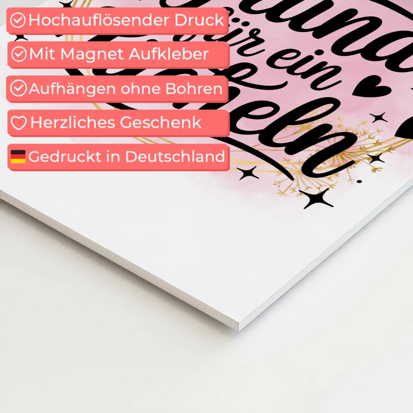 Spruch Fotoboard Magnet Wandbild Sei der Grund Lächeln