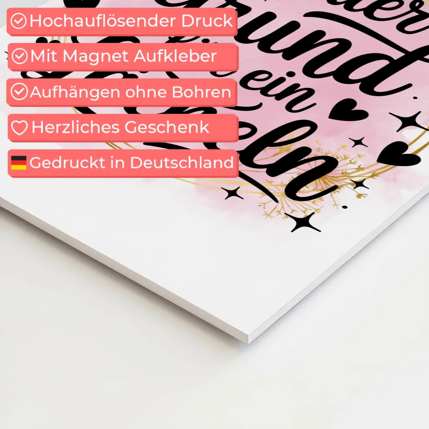 Spruch Fotoboard Magnet Wandbild Sei der Grund Lächeln