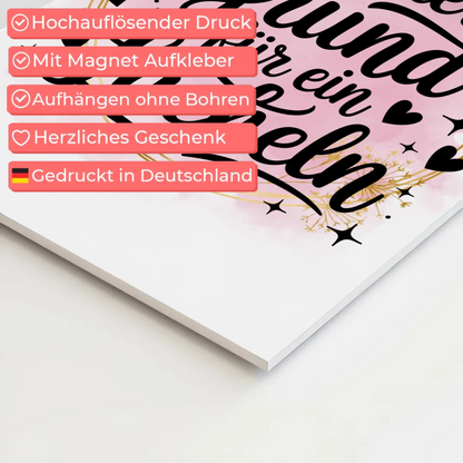 Spruch Fotoboard Magnet Wandbild Sei der Grund Lächeln