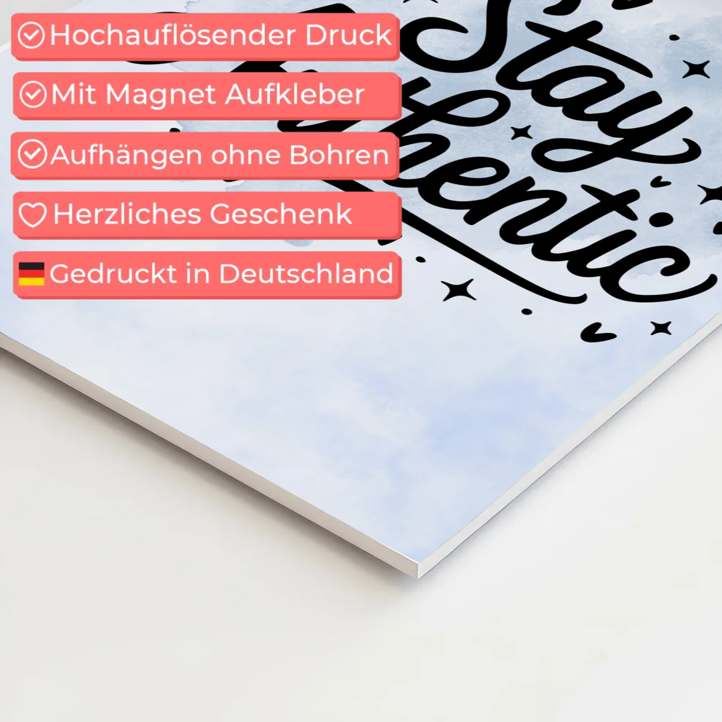 Sprüche Poster Magentisch Stay Authentic Geschenkideen