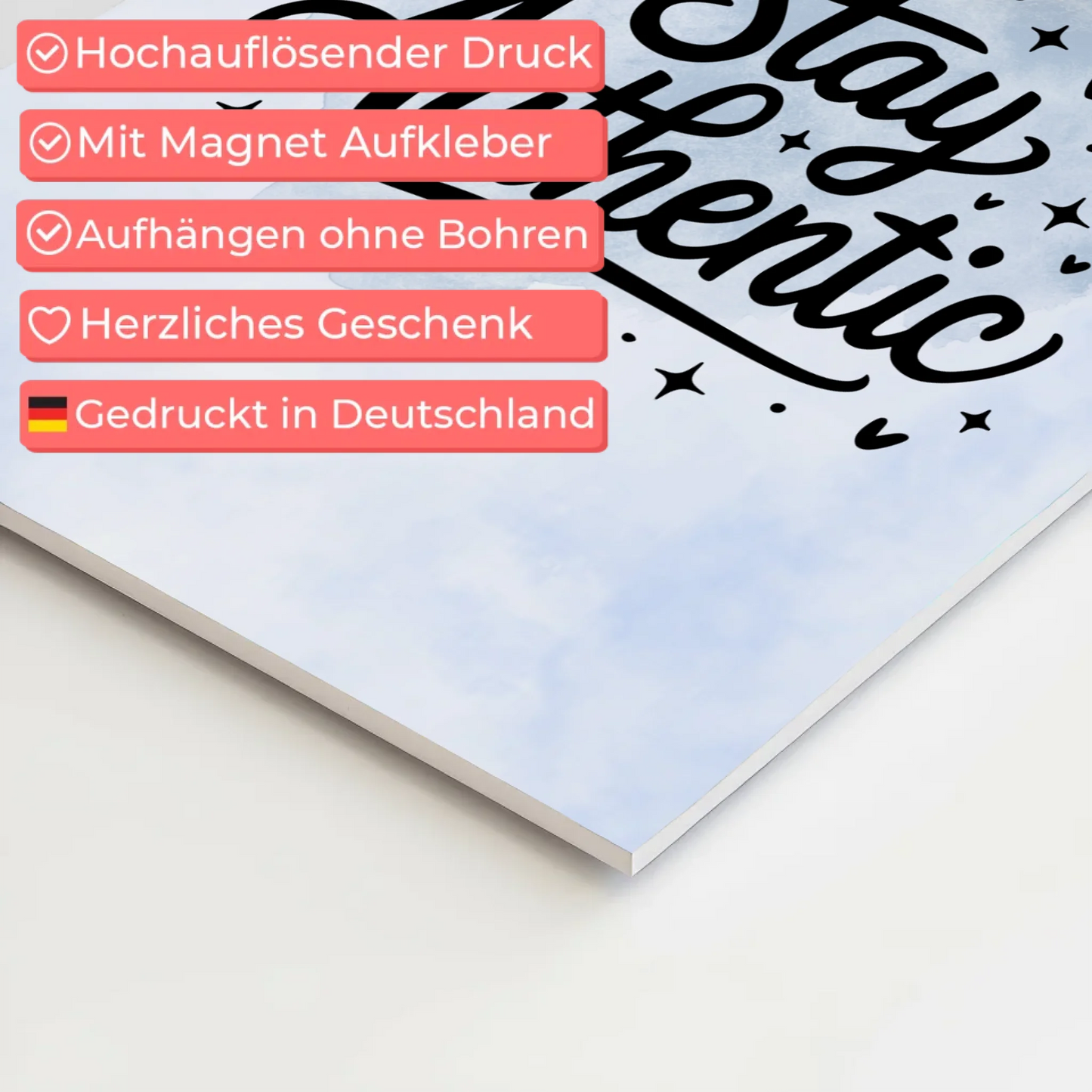Sprüche Poster Magentisch Stay Authentic Geschenkideen