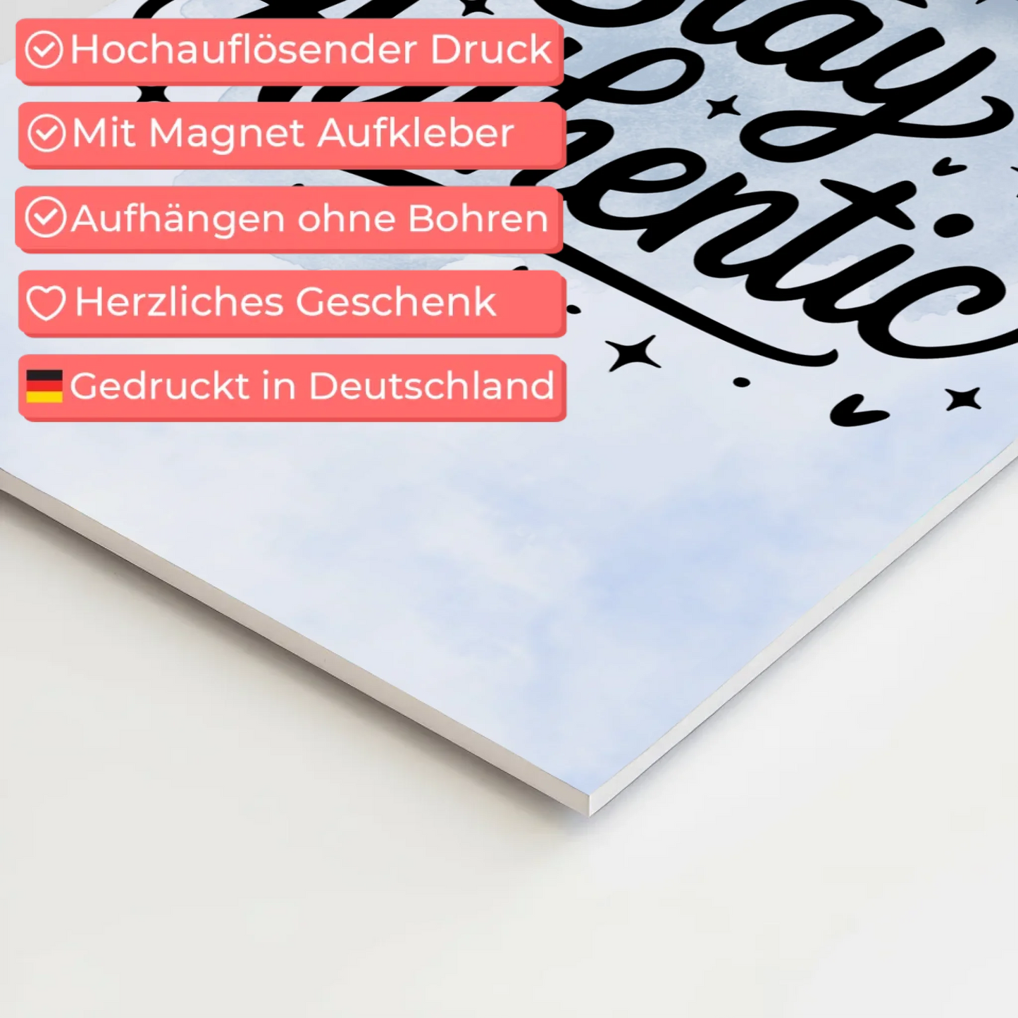 Sprüche Poster Magentisch Stay Authentic Geschenkideen