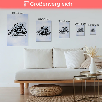 Sprüche Poster Magentisch Stay Authentic Geschenkideen