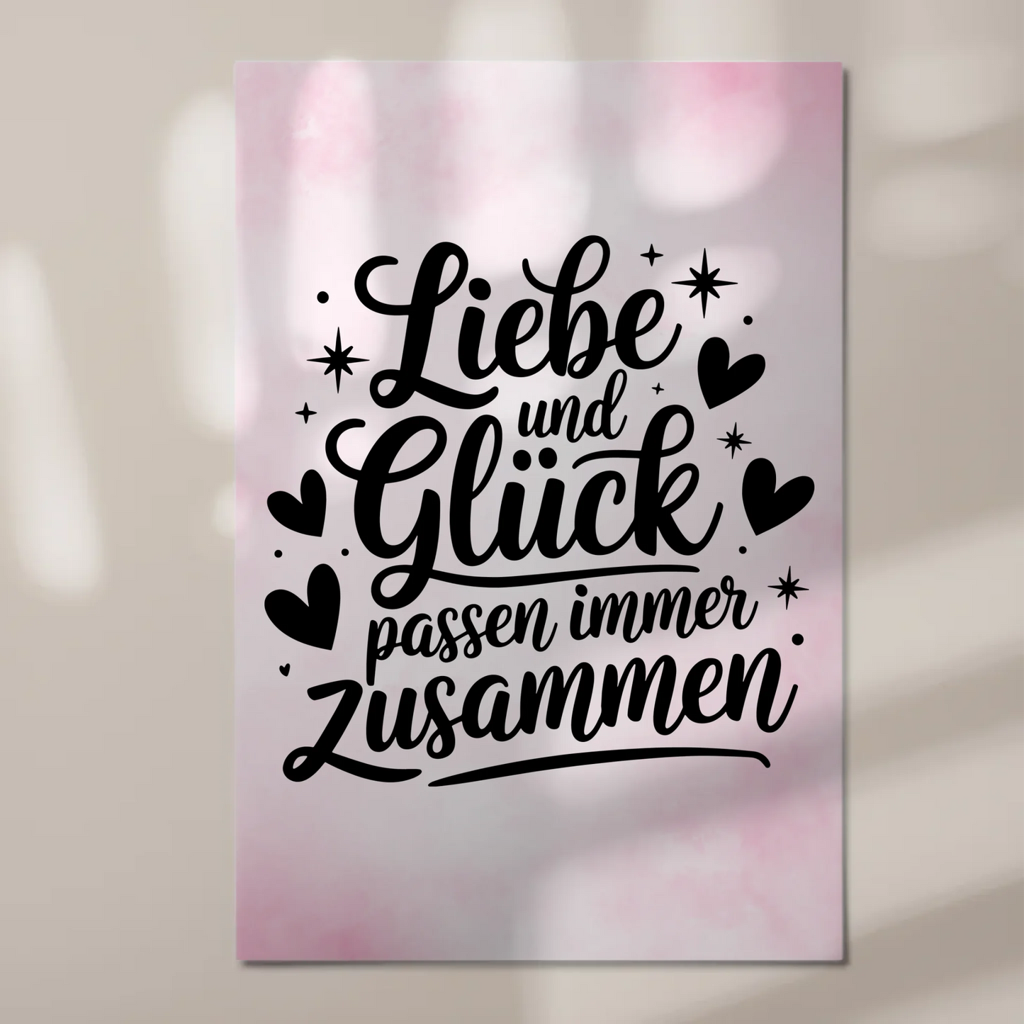 Magnet Poster mit Spruch Liebe und Glück personalisiert