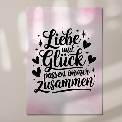 Magnet Poster mit Spruch Liebe und Glück personalisiert