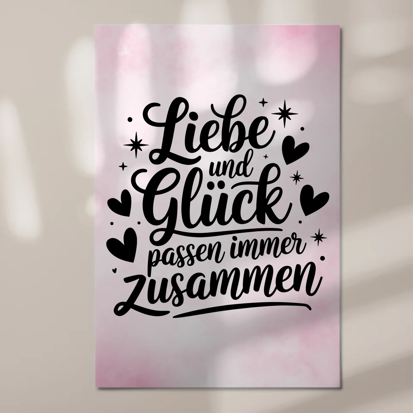 Magnet Poster mit Spruch Liebe und Glück personalisiert