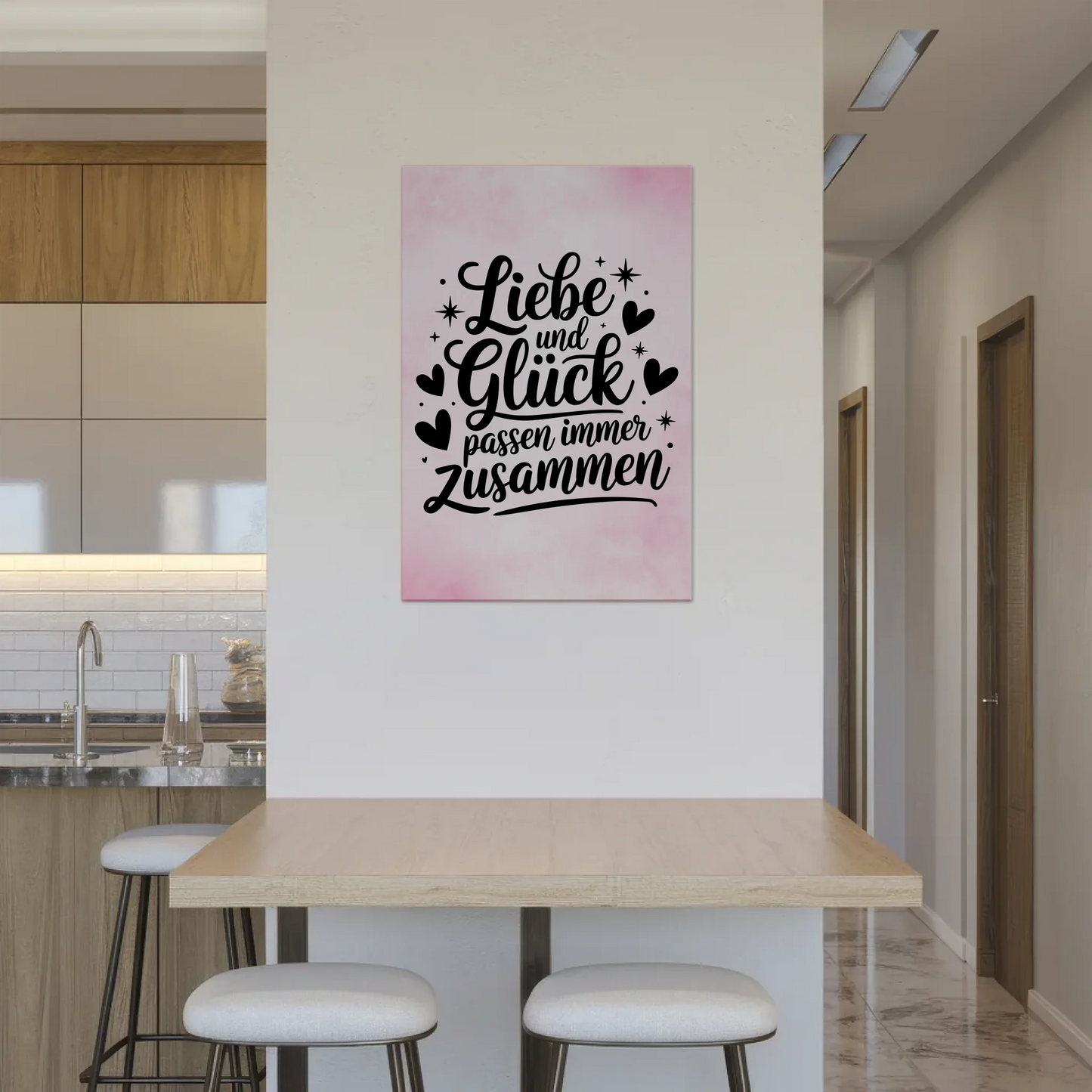 Magnet Poster mit Spruch Liebe und Glück personalisiert