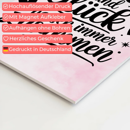 Magnet Poster mit Spruch Liebe und Glück personalisiert