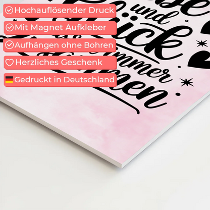 Magnet Poster mit Spruch Liebe und Glück personalisiert