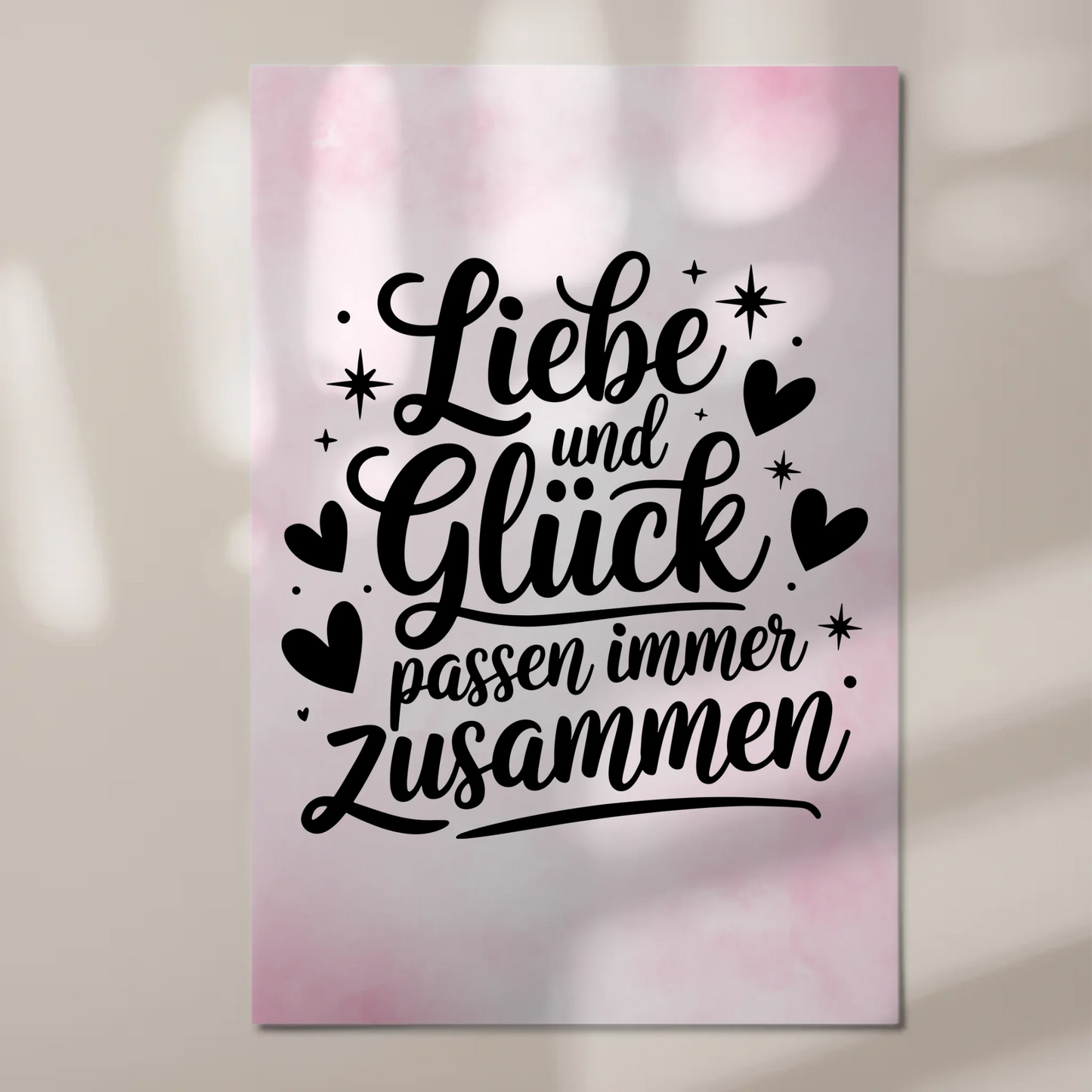 Magnet Poster mit Spruch Liebe und Glück personalisiert