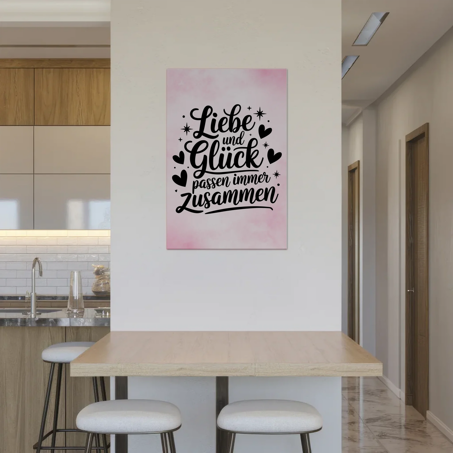Magnet Poster mit Spruch Liebe und Glück personalisiert