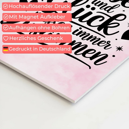 Magnet Poster mit Spruch Liebe und Glück personalisiert