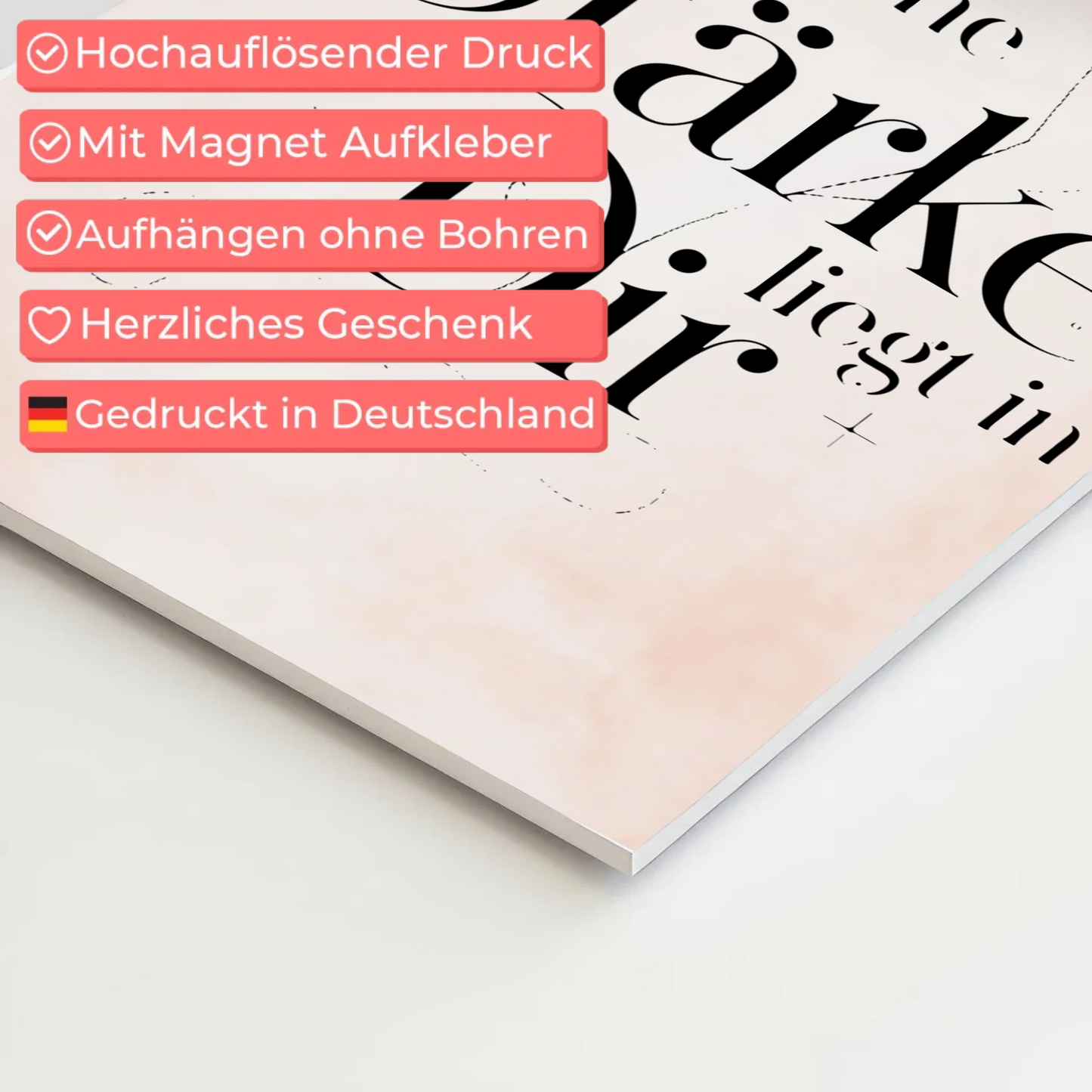 Magnet Poster Spruch Deine Stärke liegt in dir Geschenk