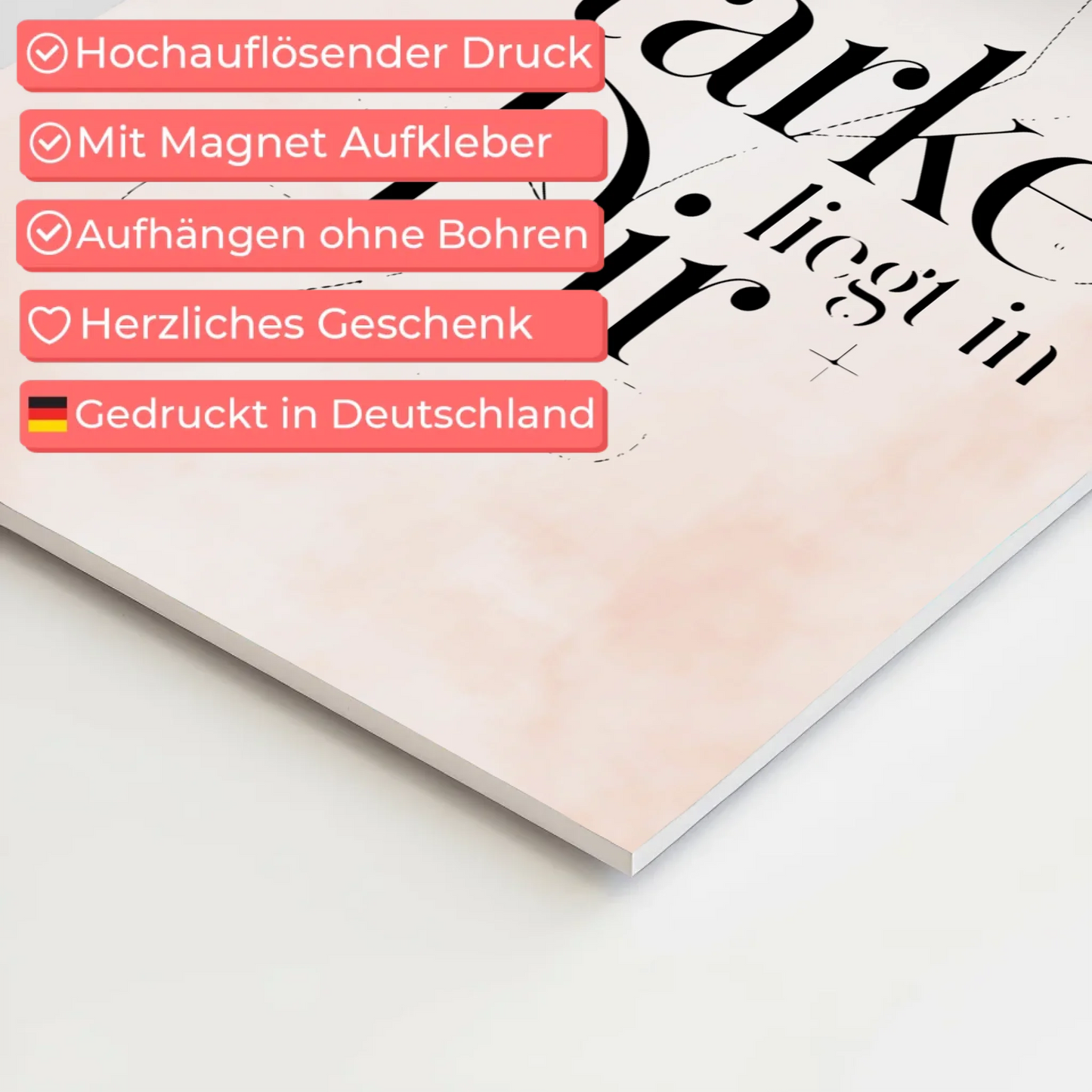 Magnet Poster Spruch Deine Stärke liegt in dir Geschenk